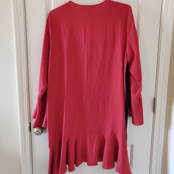 BCBGMAXAZRIA teegan split neck ruffle dress - Picture 5 of 10